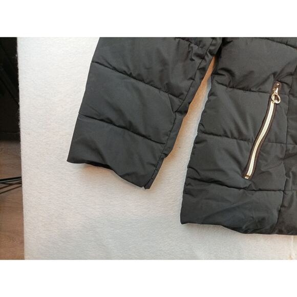 Laundry by Shelli Segal Womens Puffer Coat Jacket Size XL Black Zip w/ Hood - Picture 4 of 10